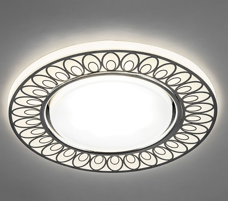Светильник точечный Feron CD9913 20LED*2835 SMD 4000K, 15W GX53, без лампы, матовый белый, хром