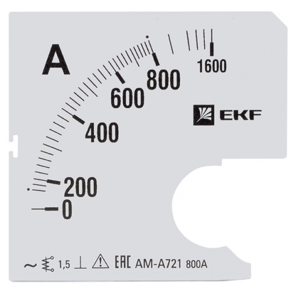 Шкала  EKF PROxima  сменная для A721  800/5А-1,5  s-a721-800