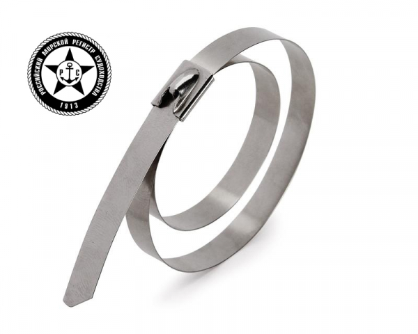 Кабельные стяжки под двойной обхват из нержавеющей корабельной стали AISI 304 СКС-2 (304) 7.9х600 Fortisflex