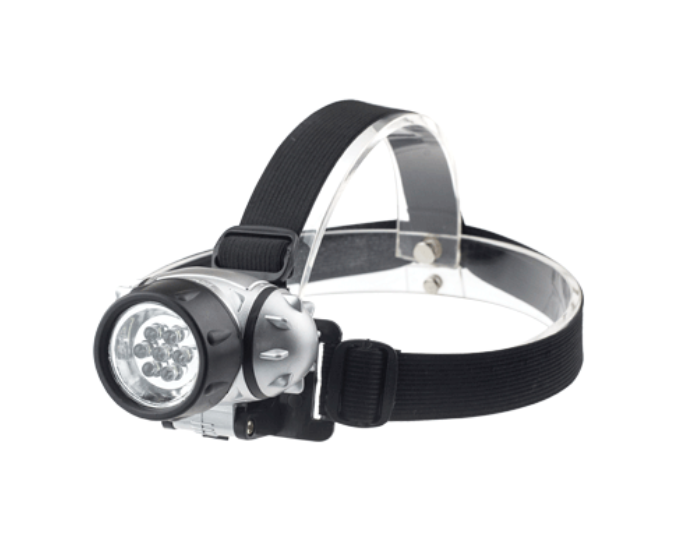 Фонарь налобный HL 04M 7LED 3ААА 4 режима МЕТАЛЛИК IN HOME