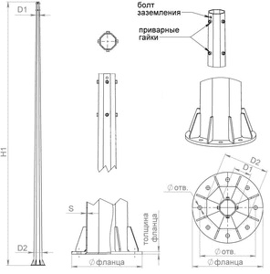 Комплект крепежа для ОСф/ОГСф-0,4 (БолтМ20х120-8шт.,гайка М20-24шт,,шайба М20-32шт.,гровер М20-8шт.) Пересвет В00005081
