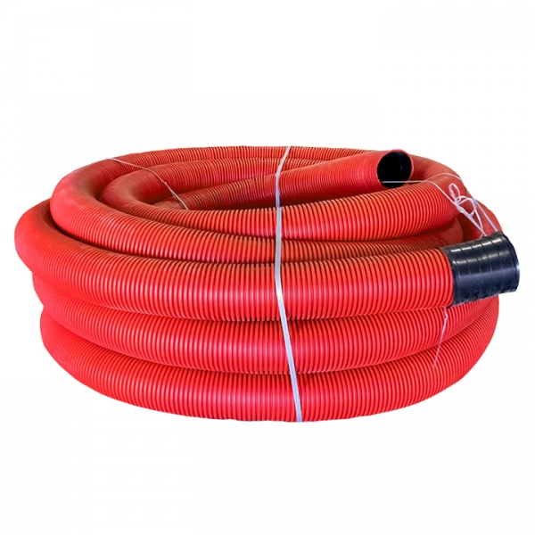 Труба гибкая двустенная д.125мм, с/з цвет красный ПНД EKF PROxima (кратно 50)