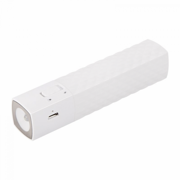 Портативное зарядное устройство Power Bank 2000  mAh c фонариком USB PROconnect (ЦВЕТ БЕЛЫЙ) 30-0210-4