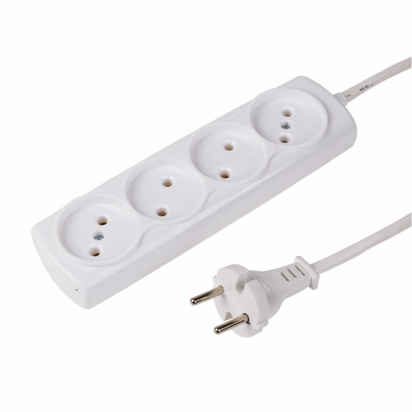 Удлинитель 4 гнезда 1.5 м 2х0,75 мм2 б/з OPTIMA белый PROCONNECT 11-2408