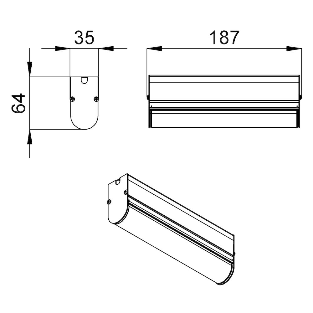 Модерн v2.0 1,5 180мм (9Вт/м) 24В DC CRI80 4000К Опал (Профиль)