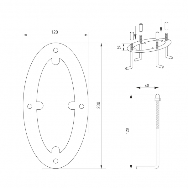 Светильник Arlight LGD-MUSE-BOLL-H2000-18W Warm3000 (DG, 328 deg, 230V) (Arlight, IP65 Металл, 3 года)