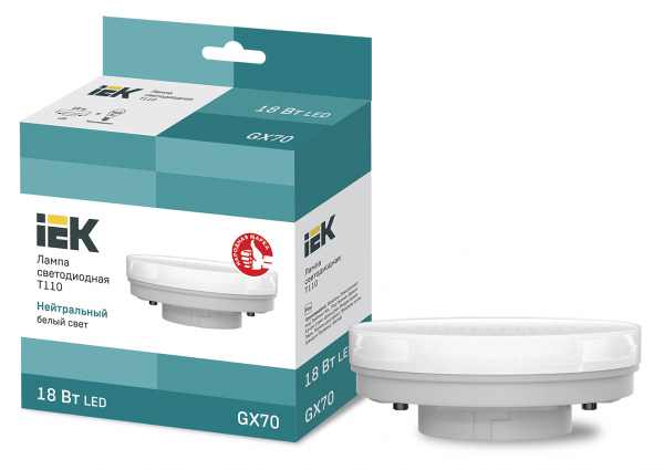 Светодиодная лампа IEK T110 таблетка 18Вт 230В 4000К GX70