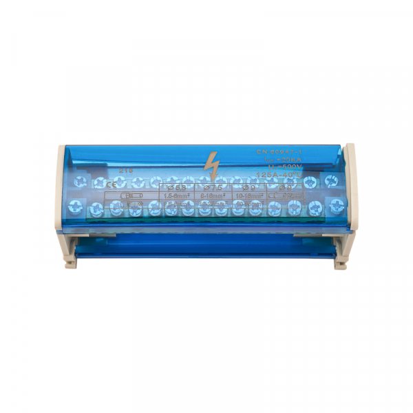Шина на DIN-рейку в корпусе (кросс-модуль) 2х15 REXANT 11-2302-15