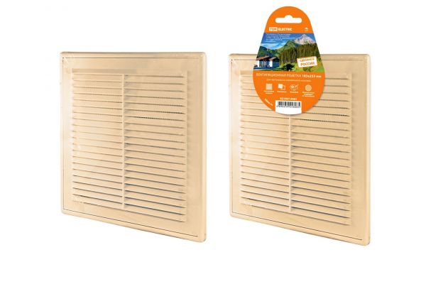 Решетка разъемная с москитной сеткой, бежевая 183х253 TDM