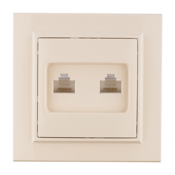 EKF  Минск  Бежевый Розетка RJ-45+Phone скрытая установка ERK00-135-20