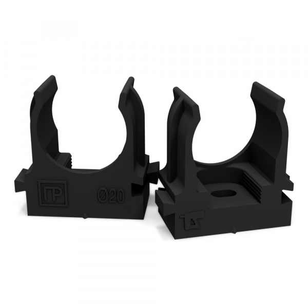 Крепеж-клипса универсальная 20мм черная для монтажного пистолета Промрукав в п/э (100шт/900шт уп/кор) (кратно 100)