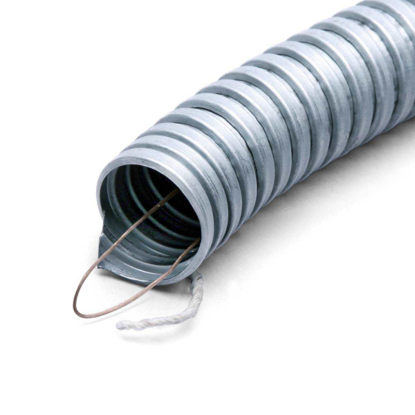 Металлорукав из оцинкованной стали с протяжкой, уплотненный х/б нитью Р3-ЦХ-22 с протяжкой Fortisflex (кратно 50)