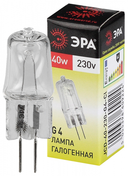Галогенная лампа  ЭРА  JCD  40Вт  230В  G4