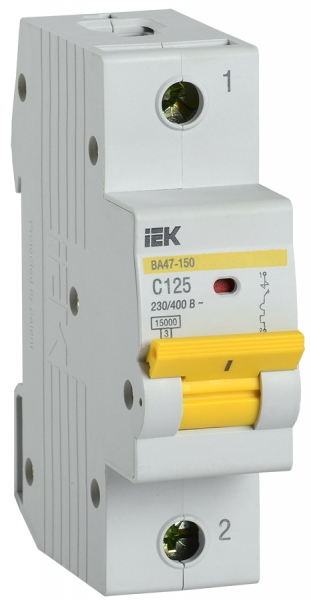 Автоматический выключатель IEK ВА47-150 1Р 125А 15кА х-ка C