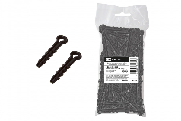 Дюбель-хомут  5-10 прямоугольный черный (100шт) TDM