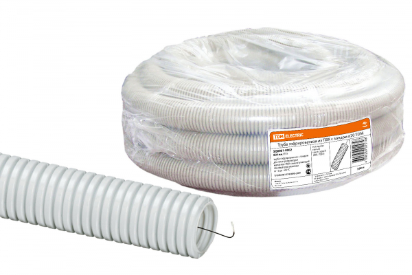 Труба ПВХ гофрированная с протяжкой 20мм TDM (кратно 100)