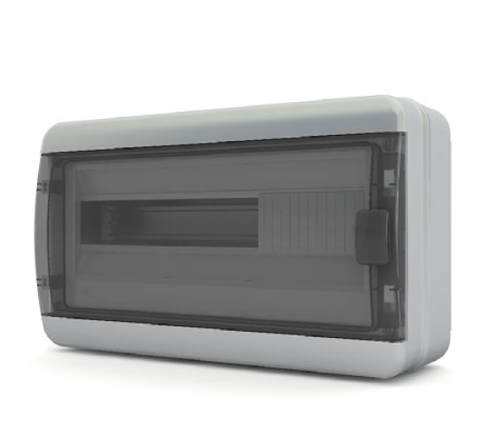 Бокс навесной 18 мод. IP65, прозрачная черная дверца BNK 65-18-4 Tekfor
