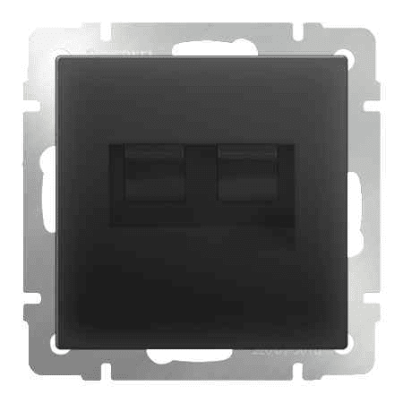 Werkel Черный Матовый Розетка Механизм 2-местная Ethernet RJ-45 WL08-RJ45+RJ45