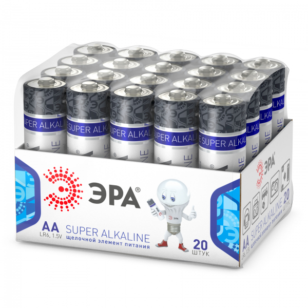 Батарейки ЭРА LR6-20 bulk SUPER Alkaline (20/480/69120) (кратно 20)