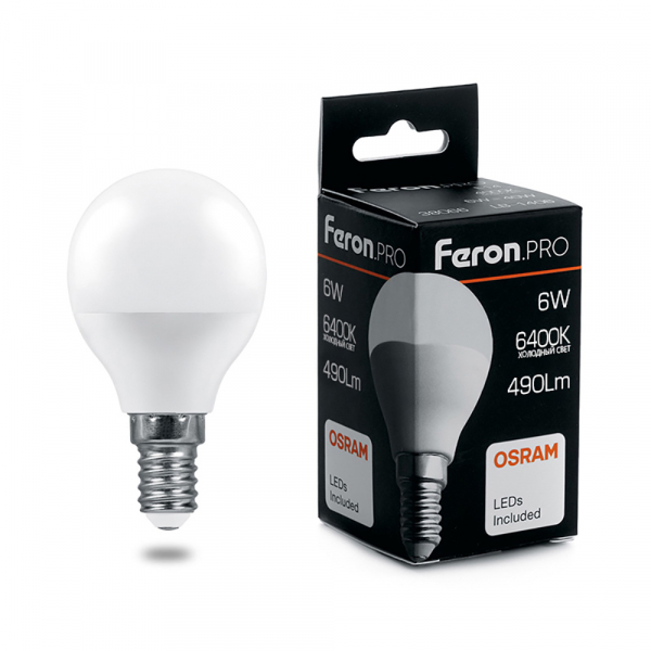 FERON LB-1406 (6W) 230V E14 6400K G45 OSRAM LED