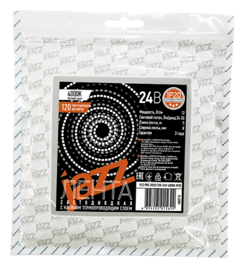 Лента светодиодная Jazzway IP20  24V  12Вт/м  4000K PLS PRO 2835/120-24V  5м