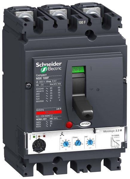 Выключатель автоматический  Schneider Electric  3П  100А  36кА  MICR.2.2 M  Compact_NSX