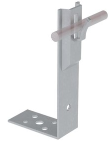 Угловой держатель зажимной для прутка Ø 5-8мм. Высота 60мм. Горячее цинкование