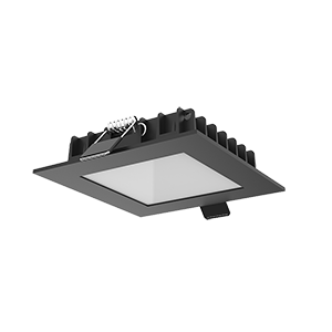 Светильник светодиодный "ВАРТОН" Downlight квадратный встроенный 110*110*25 12W 4000K IP44 RAL9005 черный матовый