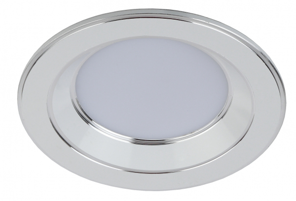 ЭРА свет-к KL LED 15-7 WH/CH круглый "серебряная окантовка" 7W 4000K, белый/серебро