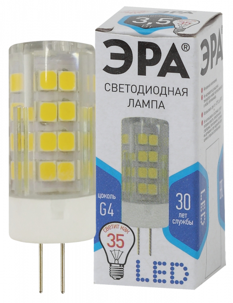 ЭРА LED smd JC-3,5w-220V-corn, ceramics-840-G4 (100/1000/30000)