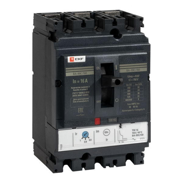 Выключатель автоматический ВА-99C (Compact NS) 160/16А 3P 36кА EKF PROxima