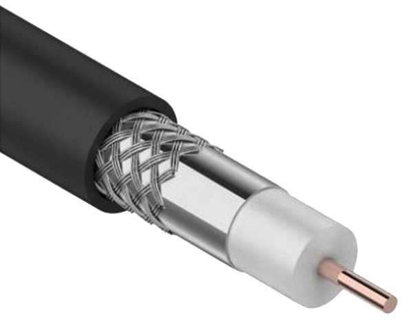 RG-11 CCS 75Ом FPE PVC черн. (300м) кабель  (кратно 300)