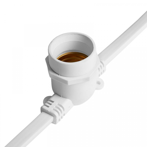 Уличная IP65 Гирлянда Belt Light 25м  230V 100 E27 белый, шаг 25cm, IP 65, 25м +1,5м шнур, CL25-25