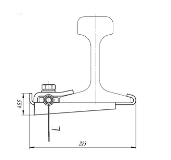 Узел крепления заземления УЗК-1-4 Р65/75 S-120мм, L-3.5м