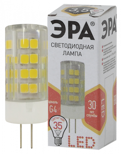 Светодиодная лампа ЭРА G4 3,5Вт 220В 2700К
