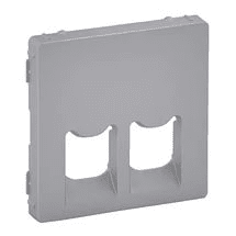 Legrand  Valena  LIFE  Алюминий Лицевая Панель для розетки 2-местной RJ11/RJ45 скрытая установка IP20 / 755422
