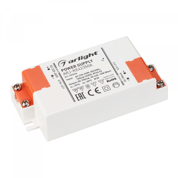 Arlight Блок питания ARJ-KE42350A (15W, 350mA, PFC) (ARL, IP20 Пластик, 5 лет)