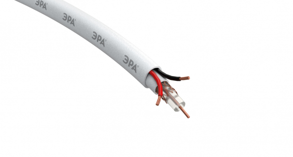 КВК-В-2+2x0,5 (K-0.5-PVC) кабель, бухта 200 метров, белый ЭРА