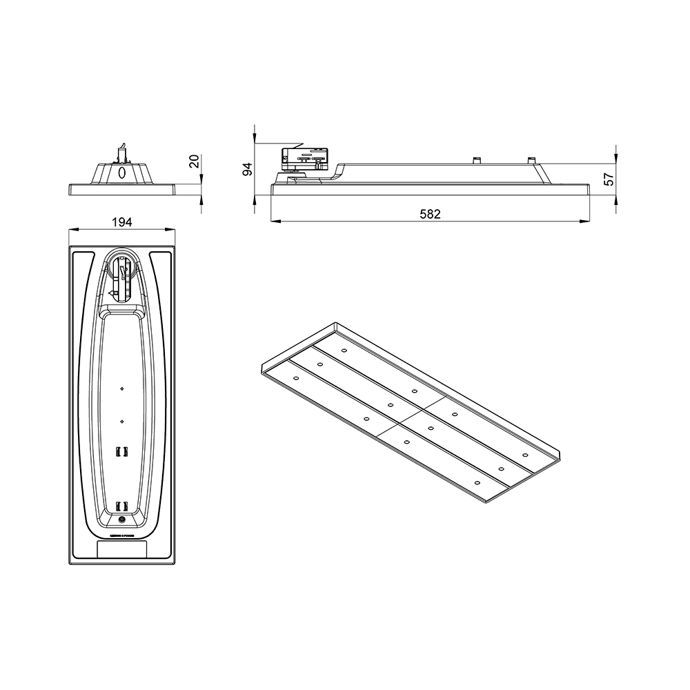 Маркет Плано 38 CRI80 4000К 60х105° Трековый шинопровод