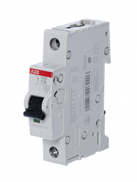 Автоматический выключатель ABB 1P 16А характеристика C 6кА S201 C16 2CDS251001R0164