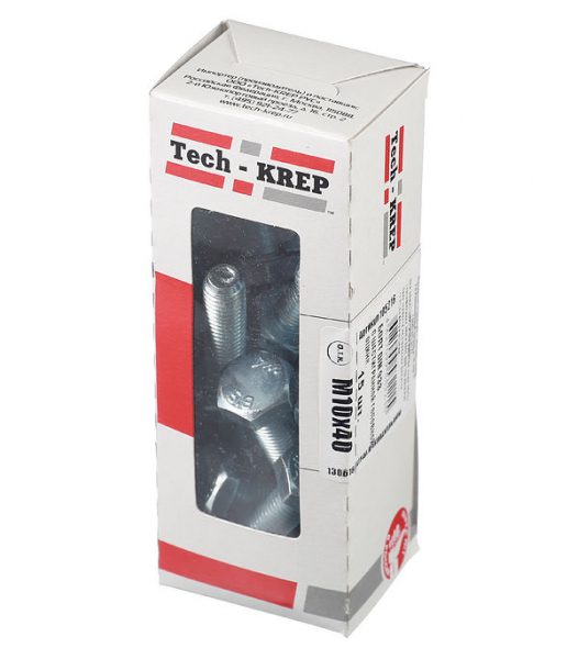 Болт М10х40 DIN 933  (15 шт) - коробка с ок. Tech-Krep