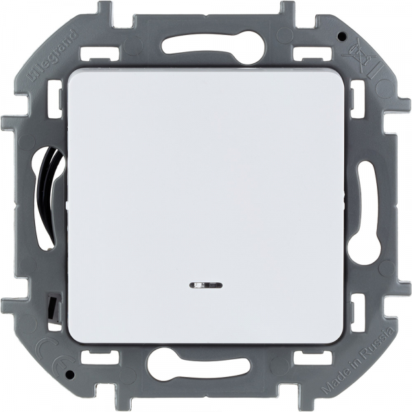 Legrand INSPIRIA Белый Выключатель 1-клавишный с подсветкой IP20 скрытая установка 673610