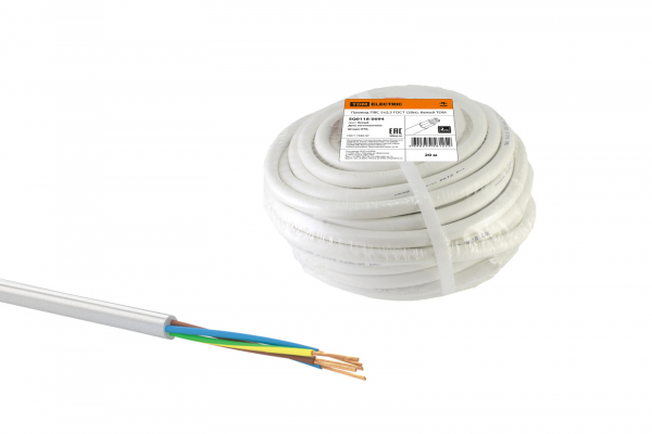 Провод ПВС 5х2,5 ГОСТ (20м), белый TDM РЭМЗ