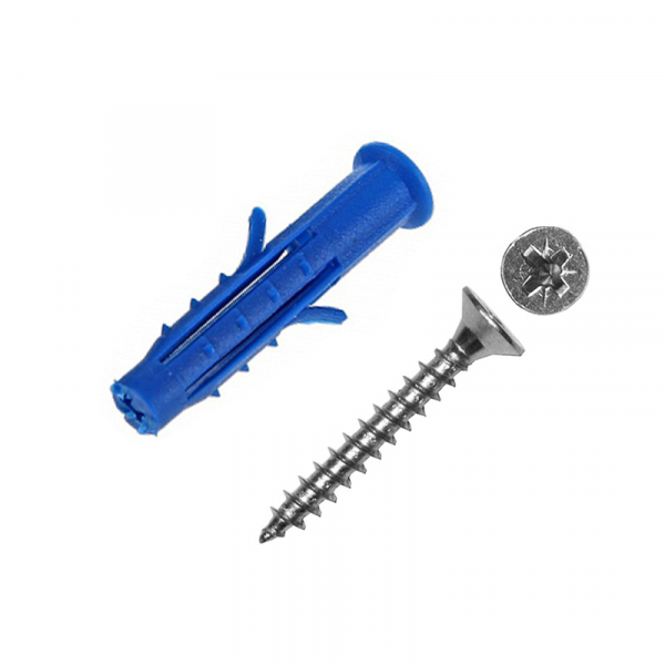 Саморез универсальный 3,5х40 потайная головка + дюбель 6х30 (100 шт) оцинкованный- пакет Tech-Krep