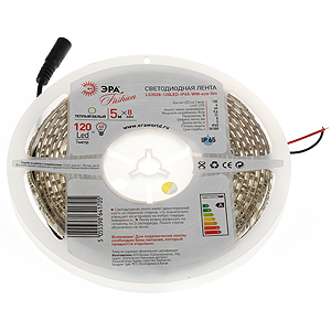 Светодиодная лента ЭРА IP65  12V   9,6Вт/м  3000К  LS3528-120LED-WW-eco (1уп.-5м)