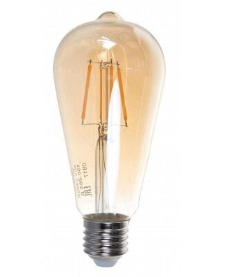 Светодиодная лампа Gauss ST64 6Вт 150-265 2400К Е27 филамент. диммир. golden