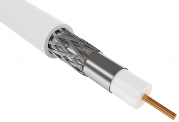 Каб. коаксиал. RG6 CCS 75Ом FPE PVC бел. (100м) GENERICA ITK