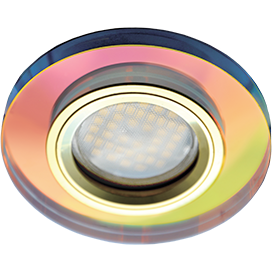 Ecola MR16 DL1650 GU5.3 Glass Стекло Круг Мультиколор / Золото 25x95 (кd74) /FM1650EFF/