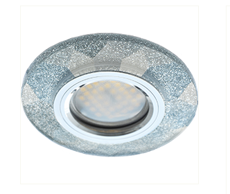 Светильник точечный Ecola MR16 DL1654 GU5.3 Glass Стекло Круг граненый Серебряный блеск / Хром 25x90 (кd74) /FS1654EFF/
