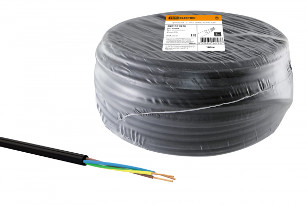 ПВС 3х1 провод (100м), черный TDM РЭМЗ